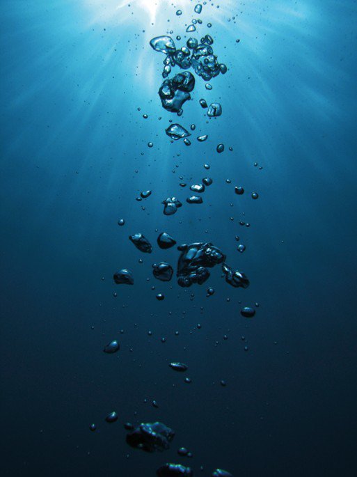 Photo représentant des bulles dans la mer